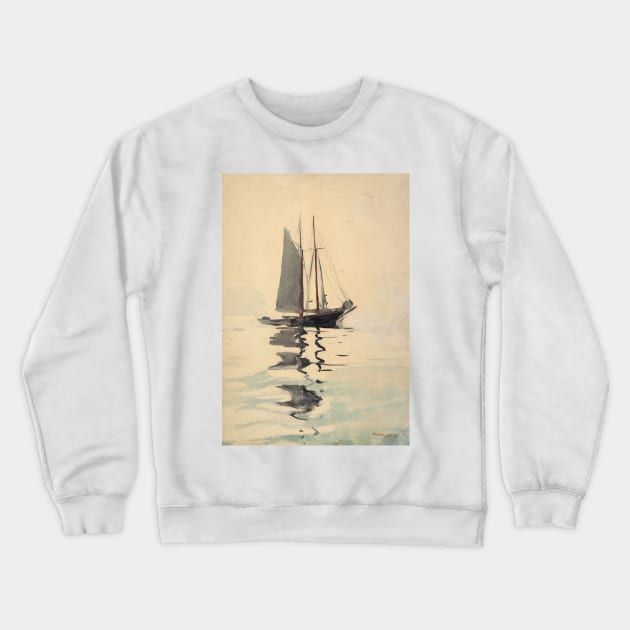 Two-Masted Schooner with Dory by Winslow Homer Crewneck Sweatshirt by Classic Art Stall